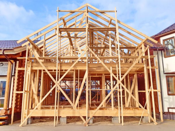 Строительство каркасного дома 8*8 м на выставке в Строгино