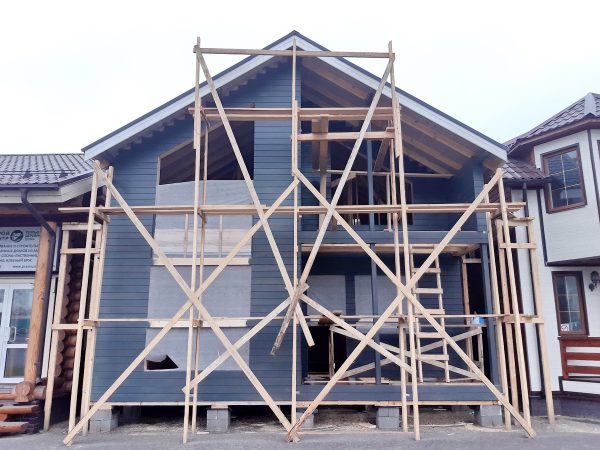 Строительство каркасного дома 8*8 м на выставке в Строгино